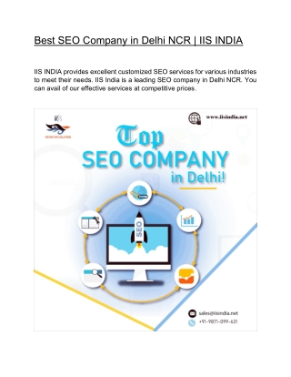 Best SEO Company in Delhi NCR | IIS INDIA