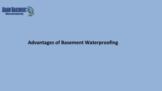 Advantages of Basement Waterproofing