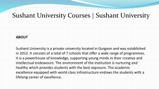 Sushant University Courses | Sushant University