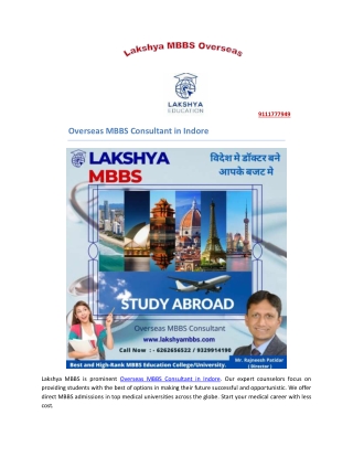 MBBS Admission Consultants in Indore