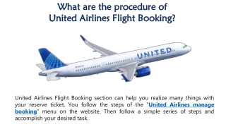 What are the procedure of United Airlines Flight Booking