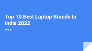 Top 10 Best Laptop Brands In India 2022