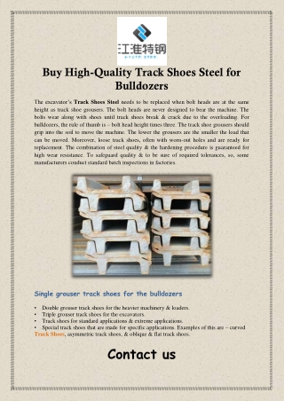 Buy High-Quality Track Shoes Steel for Bulldozers