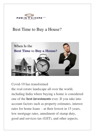 Best Time to Buy a House