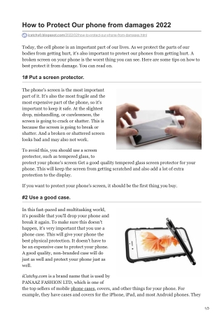 How to Protect Our phone from damages 2022