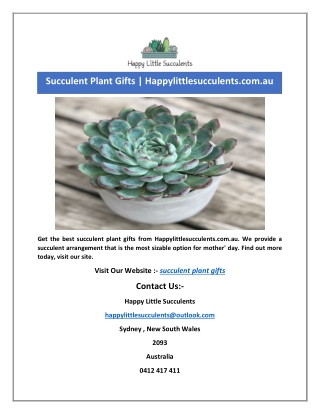 Succulent Plant Gifts | Happylittlesucculents.com.au