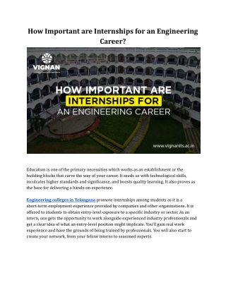 Importance of Internships for an Engineering Career