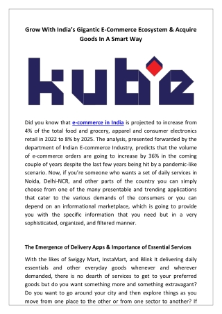 Grow With India’s Gigantic E-Commerce Ecosystem & Acquire Goods In A Smart Way