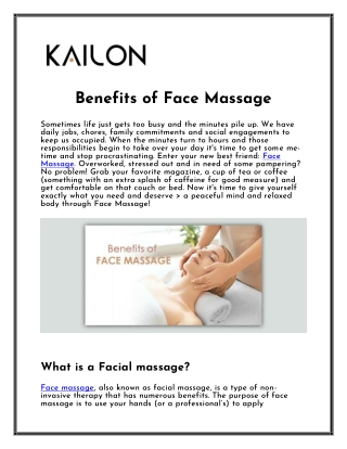 Benefits of Face Massage