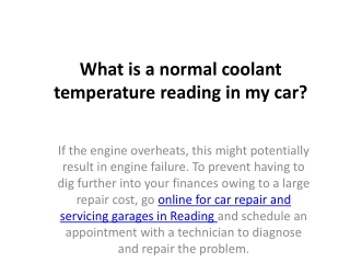 What is a normal coolant temperature reading in my car?