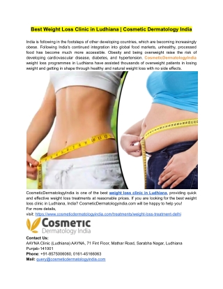 Best Weight Loss Clinic in Ludhiana