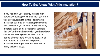 How to Get Ahead With Attic Insulation?