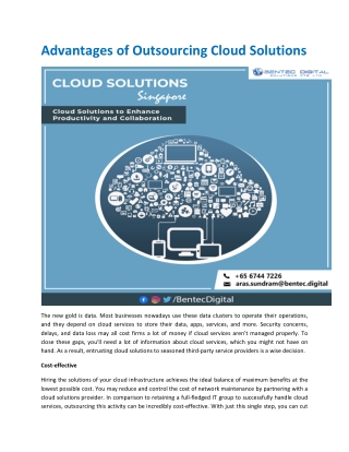 Advantages of Outsourcing Cloud Solutions