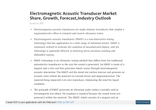 Electromagnetic Acoustic Transducer Market Insights by 2031 - TMR