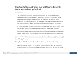 Electrostatic Controller Market Share & Research Insights by 2031