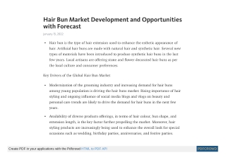 Hair Bun Market - Global Industry Analysis, and Forecast 2031