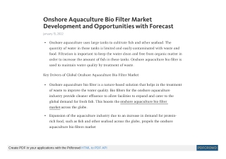 Onshore Aquaculture Bio Filter Market Revenue and Scope to 2031