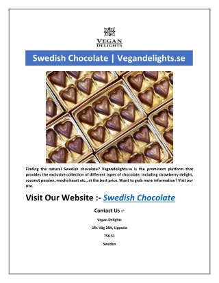 Swedish Chocolate | Vegandelights.se