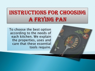 Instructions for choosing a frying pan