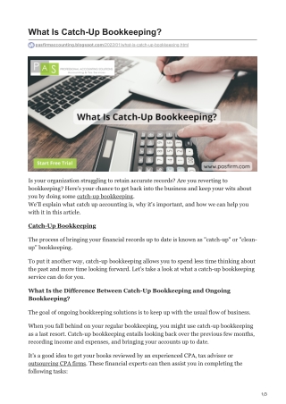What Is Catch-Up Bookkeeping