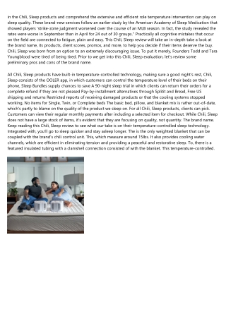 Chilisleep Review - Must Read This Before Buying