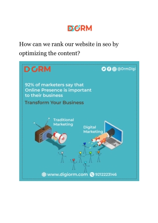 How can we rank our website in seo by optimizing the content
