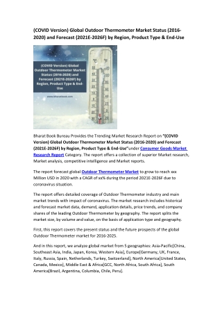 Global Outdoor Thermometer Market Research Report 2021-2026