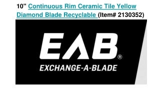 10 Continuous Rim Ceramic Tile Yellow Diamond Blade Recyclable (Item# 2130352)