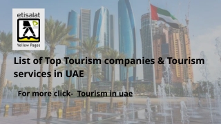 List of Top Tourism companies & Tourism services in UAE