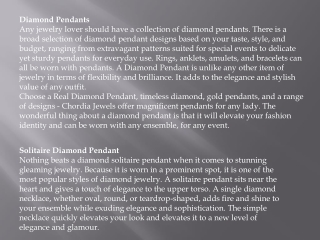 Chordia Jewels offer exquisite Diamond Pendants for Every Lady.