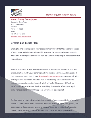 Creating an Estate Plan