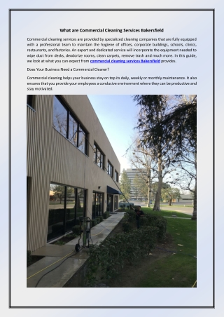 What are Commercial Cleaning Services Bakersfield