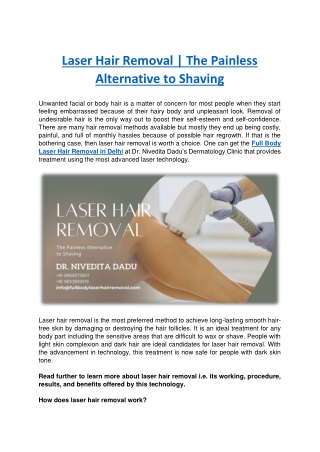 Laser Hair Removal- Painless alternative to shaving corrected