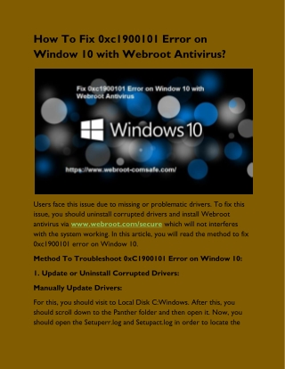 What is the Way To Troubleshoot 0xC1900101 Error on Window 10?