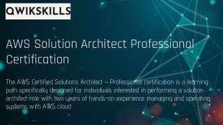 AWS Solution Architect Professional Certification