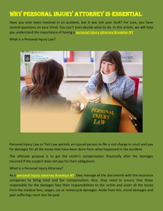Why Personal Injury Attorney Is Essential