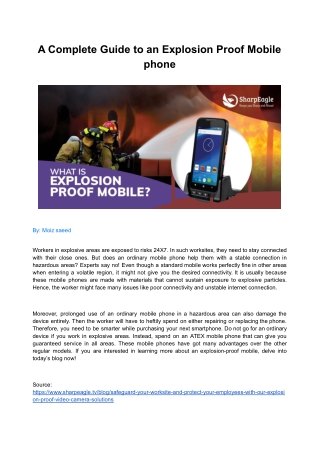 A Complete Guide to an Explosion Proof Mobile phone