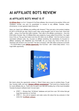 AI AFFILIATE BOTS REVIEW