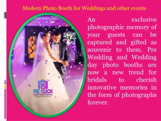 Modern Photo Booth for Weddings and other events