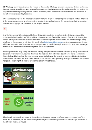 How Does the GB Whatsapp Message Mod Work?