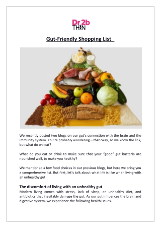 Dr2bThin - Gut-Friendly Shopping List
