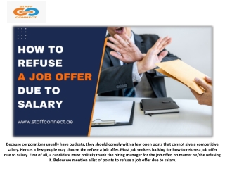 How to Refuse a Job Offer Due to Salary