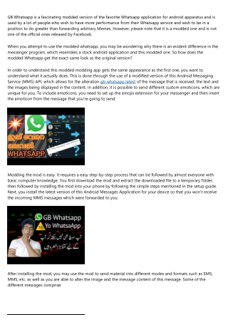 How Does the GB Whatsapp Message Mod Work?