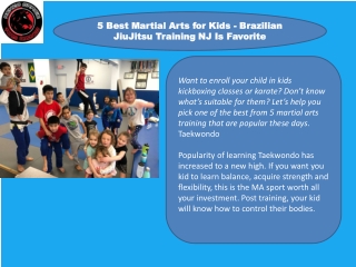 5 Best Martial Arts for Kids - Brazilian JiuJitsu Training NJ Is Favorite