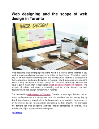 Web designing and the scope of web design in Toronto