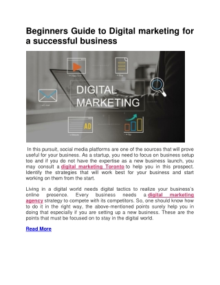 Beginners Guide to Digital marketing for a successful business