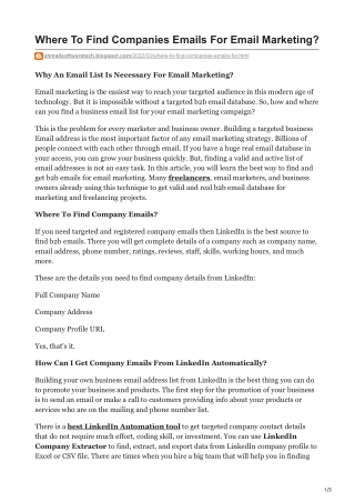 Where To Find Companies Emails For Email Marketing