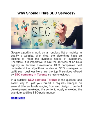 Why Should I Hire SEO Services