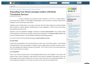 Expanding Your Reach amongst readers with Book Translation Services