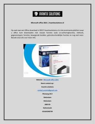 Microsoft office 2021  Avantixsolutions.nl